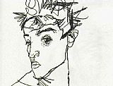 Egon Schiele Famous Paintings - Self Portrait